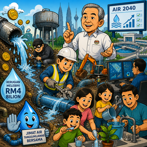 Malaysia Rugi Lebih RM4 Bilion Akibat Air Tidak Berhasil (NRW), Kerajaan Percepat Transformasi Sektor Air